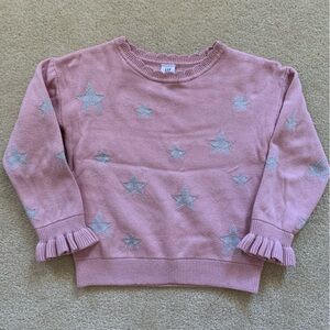 GAP Pink Star Ruffle Kids Sweater